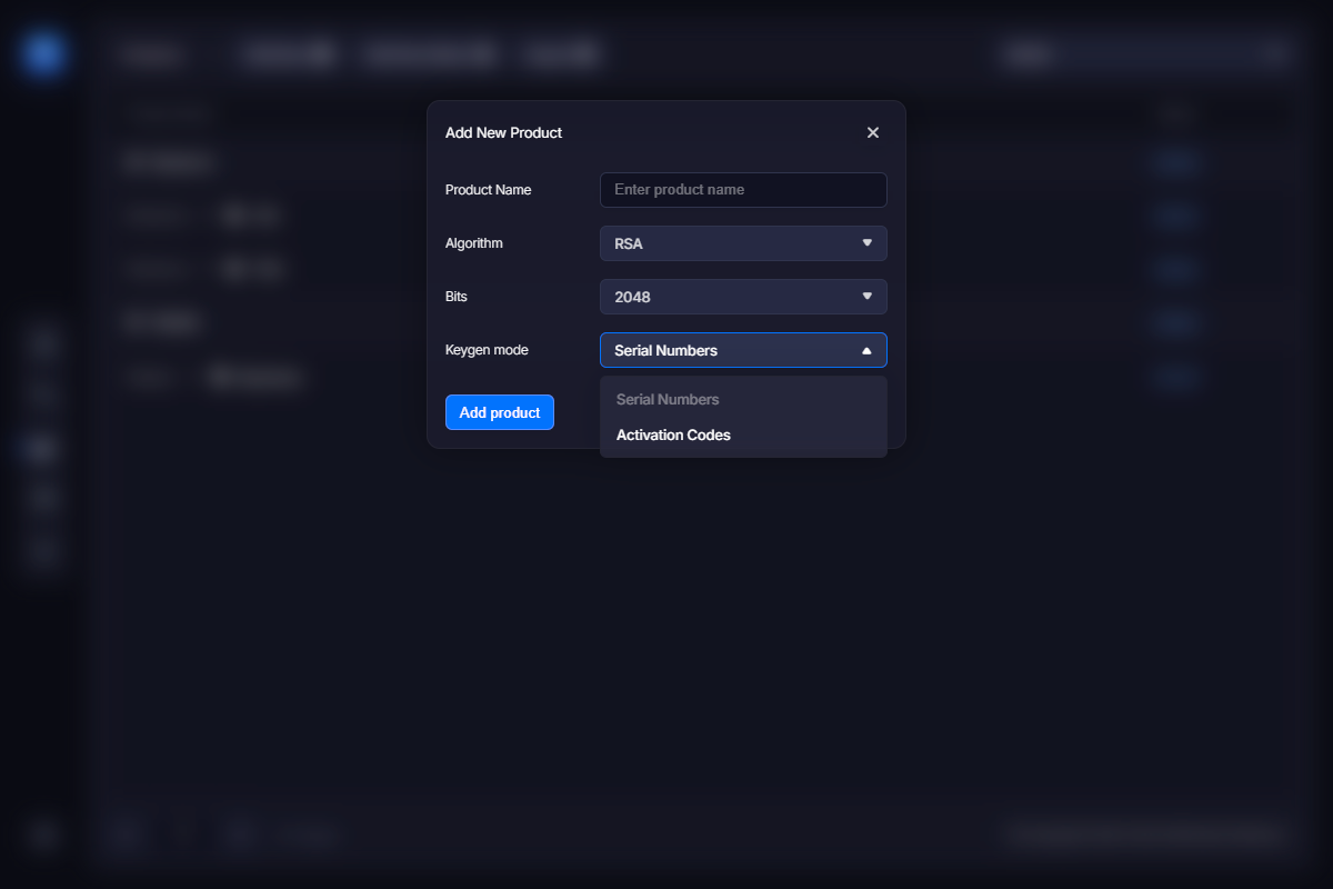 密钥生成模式选择